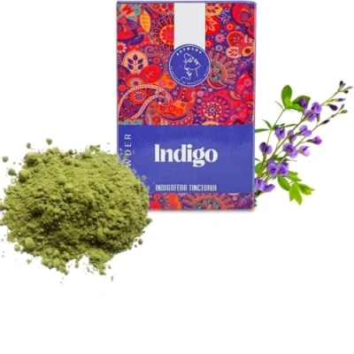 Image of AATMANA Indigo Powder Indigofera Tinctoria for Black &amp; Natural Hair Promote Growth Increases Thickness Works With Henna 100g
