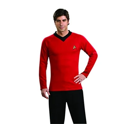 Image of Rubie&#039;s 888984S Official Star Trek Classic Deluxe Shirt Fancy Dress, Red, Small