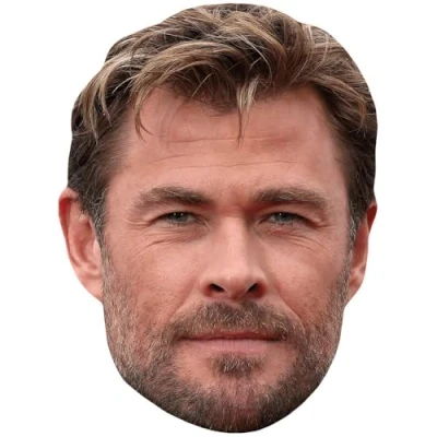 Image of Chris Hemsworth (Smolder) Celebrity Mask, Flat Card Face, Fancy Dress Mask