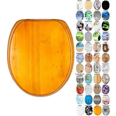 Image of Sanilo Soft Close Toilet Seat, Wide Choice of New Seats, Stable Hinges, Easy to Mount (Wood)