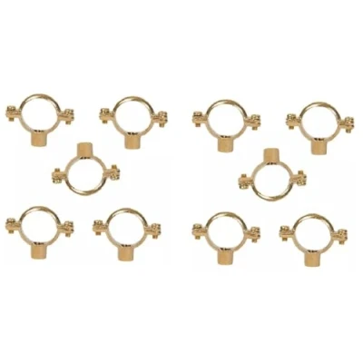 Image of TC 22mm Solid Brass Construction Munsen Ring M10 Pipe Clip Bracket x 10