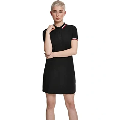 Image of Urban Classics Ladies POLO Dress Day dress, Women&#039;s, Size: Medium, Black