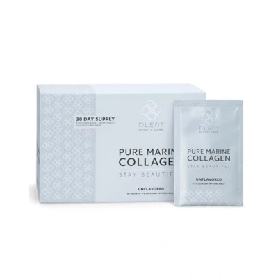 Image of PLENT Pure Marine Collagen Unflavored Hair, Skin, Nail Support Supplement peptides 30 Days Supply Box sachets