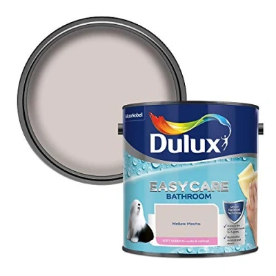 Image of Dulux 500001 Easycare Bathroom Soft Sheen Emulsion Paint for Walls and Ceilings Mellow Mocha 2. 5 litres