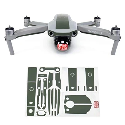Image of Wrapgrade Skin compatible with DJI Mavic Air 2 Accent Color B (ARMY GREEN)