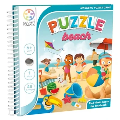 Image of Smart Games Puzzle Beach, Magnetic Game with 48 Challenges, 6+ Years