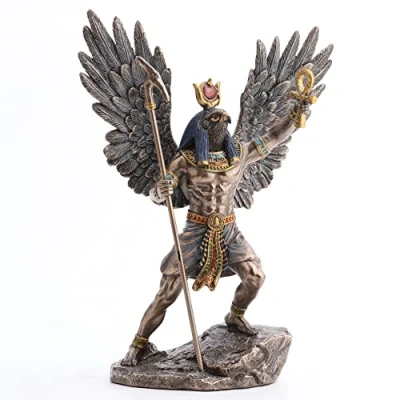 Image of Veronese Design 10 3/8 Inch Egyptian Sun God Ra Cold Cast Resin Antique Bronze Finish Sculpture