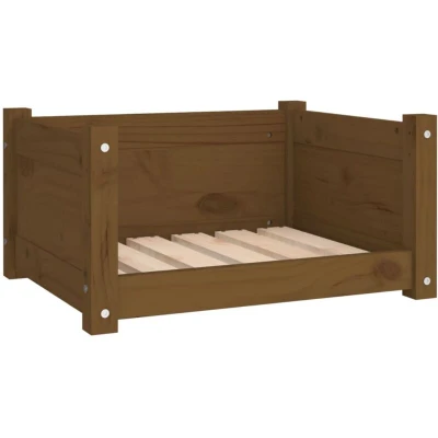Image of vidaXL Dog Bed Honey Brown 55.5x45.5x28 cm Solid Pine Wood