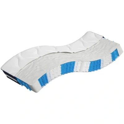 Image of vidaXL Pocket Spring Mattress Medium Firm 70x200 cm, Breathable Fabric, 7 Lying Zones, Noise Absorbing, Easy to Move, Removable Cover ```