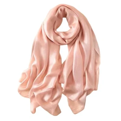 Image of Lina &amp; Lily Shimmer Sheen Scarf Shawl Wrap for Wedding Evening Dress Sheer Lightweight (Blush Pink)