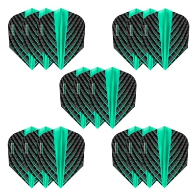 Image of Harrows Quantum Dart Flights 5 x sets Darts (15 Total) I 100 Micron Premium Extra Strong Made in UK Professional Accessories (Jade)