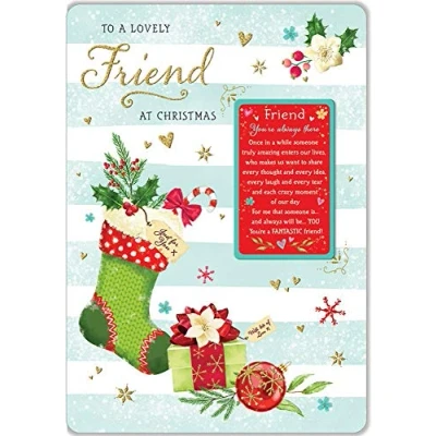 Image of Regal Publishing Sentiment Christmas Card Friend 9 x 6 inches