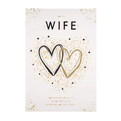 Image of Christmas Card for Wife from Hallmark 3D Linked Hearts Design