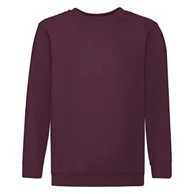 Image of FRUIT OF THE LOOM Kids Classic Set in Sweatshirt Jumper SS201 (5/6 Years, Burgundy)