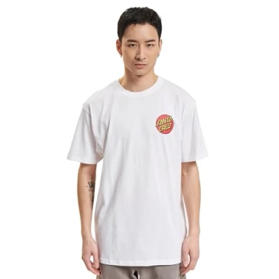 Image of Santa Cruz Classic Dot Chest T Shirt White (UK, Alpha, L, Regular, White)