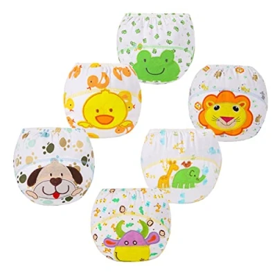 Image of FedMois Baby Potty Training Pants Boys Girls Underwear Reusable (6 Pack), Animals, 1 2 Years