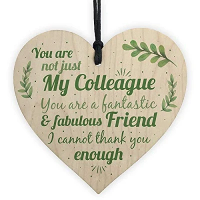 Image of RED OCEAN Handmade Colleague Fantastic Friend Wooden Heart Plaque Friendship Thank You Work Gift Keepsake