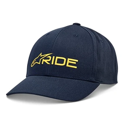 Image of Alpinestars Men&#039;s Ride 3.0 Hat Baseball Cap Snap Back Navy/Gold