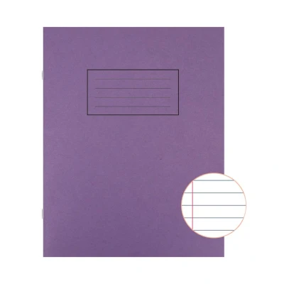 Image of Silvine Exercise Book 229 x 178mm Ruled with Margin Purple (10 Pack)