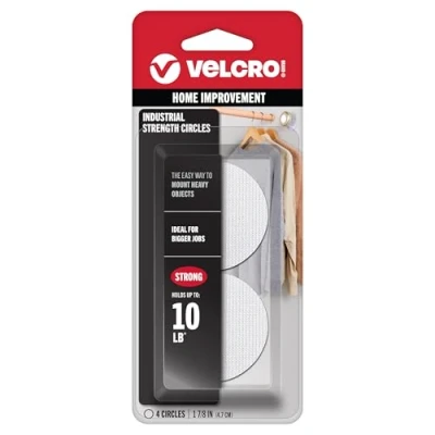 Image of VELCRO Brand 1 7/8&quot;, White, Coins 2 Sets