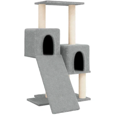 Image of vidaXL Cat Tree with Sisal Scratching Posts Light Grey 82 cm