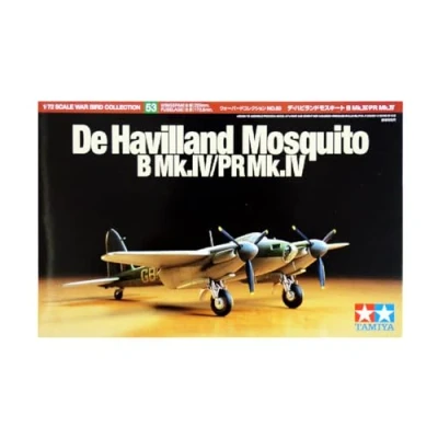 Image of Tamiya T2M 60753 Model Aeroplane for Self Assembly Mosquito B Mk IV Plastic 1:72 Scale,Multicolor,18cm length