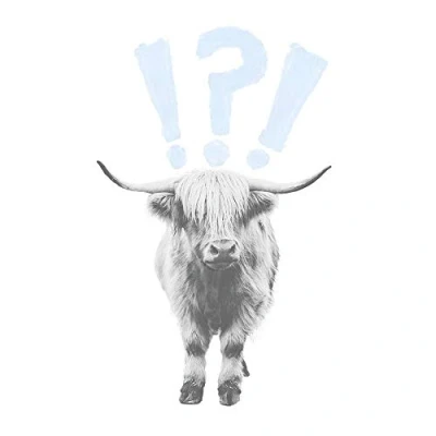 Image of Scottish Highland Hairy Coo Cow Surprised Expression Scotland Art Print Poster Wall Decor 12X16 Inch
