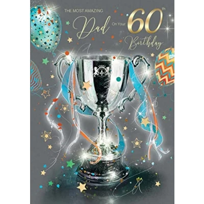 Image of Cherry Orchard Dad 60th Birthday Card from the Grayson Range complete with Gold Envelope and Foil Detailing
