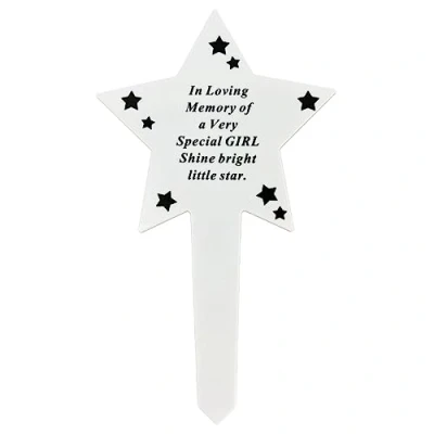 Image of Angraves Shining Star Special Girl Memorial Baby Child Remembrance Verse Grave Ground Stake Plaque