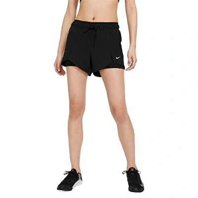 Image of Nike DA0453 011 W NK DF FLX ESS 2 in 1 SHRT Shorts Womens Black/Black/(White) 2XL