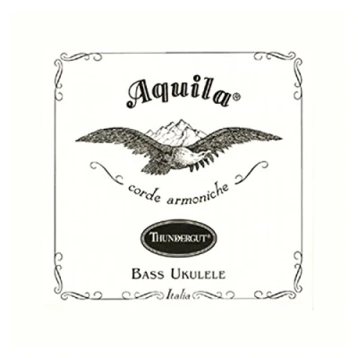 Image of Aquila 68U Bass Ukulele Strings Thundergut, GDAE, Tuning Stability [Set of 4] White