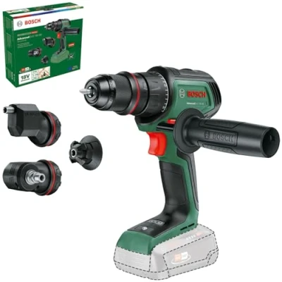 Image of Bosch Cordless Drill Driver AdvancedDrill 18V 80 QuickSnap (for Drilling and Screwdriving; 18V; Metal Chuck; Magnetic Cap; Eccentric &amp; Angle Attachment; Auxiliary Handle; Without Battery)