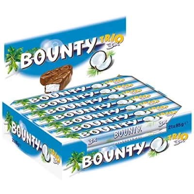 Image of Bounty Coconut &amp; Milk Chocolate Box, Bulk Bars, Duo 57g (24 Bars)