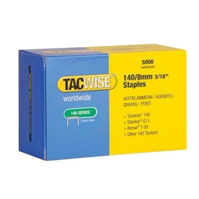 Image of Tacwise 0341 Type 140/8mm Heavy Duty Galvanised Staples, Pack of 5000