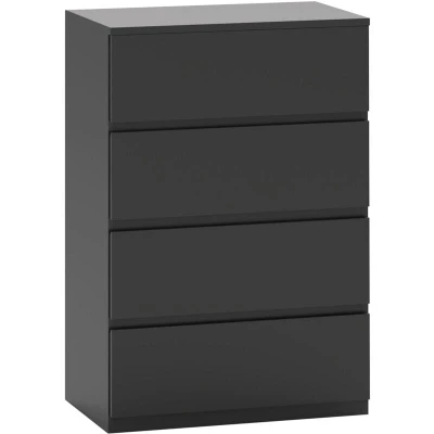 Image of HOMCOM Bedroom Chest of Drawers 4 Dresser Drawer Unit Black 831 337V87BK