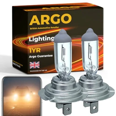Image of Argo H7 Headlight Bulb 55w Halogen 2500k 12v 477 Car High Low Dipped Main Beam Headlamp Bright Fog Light Bulbs 499 PX26D
