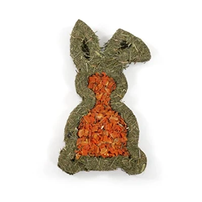 Image of Rosewood Naturals Carrot &#039;n&#039; Forage Bunny, Small Animal Treat and Gnaw Toy for Rabbits, Guinea Pigs, Chinchillas, Degus, Hamsters, Gerbils, Mice Rats