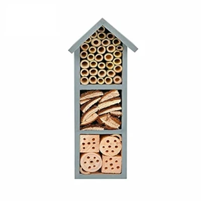 Image of MantraRaj Delux Wooden Insect Bee Bug Hotel House Natural Wood Shelter Garden Nest Box Nesting Hanging Home for Bees Beetles Ants Ladybirds and All Sorts of Insects