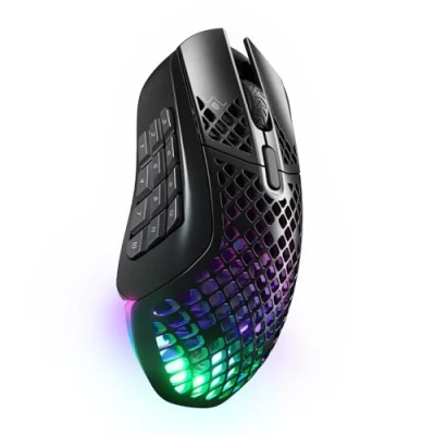 Image of SteelSeries Aerox 9 Wireless Holey RGB Gaming Mouse Ultra lightweight Water Resistant Design 18 Buttons Bluetooth/2.4 GHz 18K DPI TrueMove Air Optical Sensor