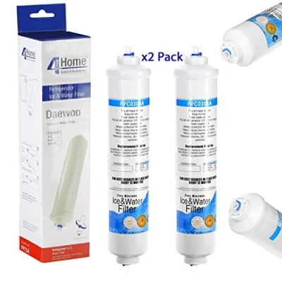 Image of 4yourHome Universal External Fridge Water Filter fits Samsung LG GE Daewoo Rangemaster Beko Haier etc Freezer Replaces Filters only x2 Pack