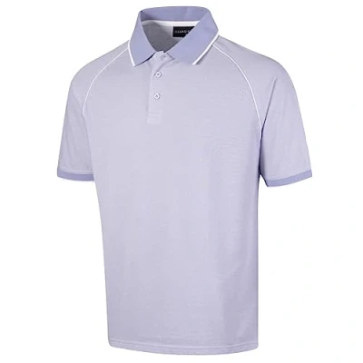 Image of Island GREEN Men&#039;s CoolPass Stretch Quick Dry Breathable Polo Shirts, Lilac/White, M