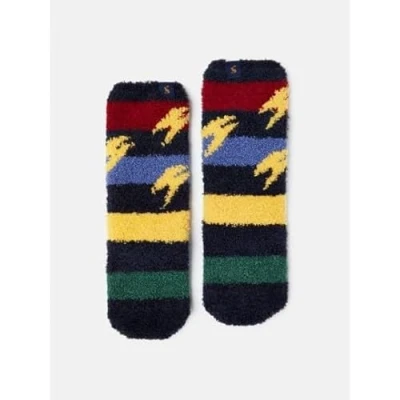 Image of Joules Kids Harry Potter Multi Stripe Lightning Bolt Fluffy Socks Size M