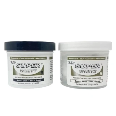 Image of (0.5kg, Super White) Apoxie Sculpt 0.5kg. White, 2 part modelling compound (A &amp; B)