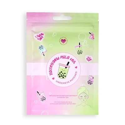 Image of I Heart Revolution Bubble Tea Honeydew Milk Undereye Patches, Soothe &amp; Nourish Skin With Hyaluronic Acid, Vegan Cruelty Free