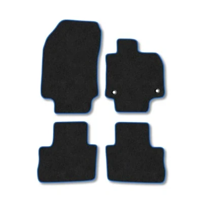Image of Car Mats Compatible with Toyota Rav4 (2019 ) Tailored Fit Blue Carpet Floor Set Accessory Custom 4 Pieces Anti Slip Backing &amp; Binding Trim Edge