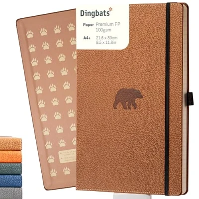 Image of Dingbats* Wildlife Lined Extra Large A4 Notebook PU Leather Hardcover Journal for Work, Writing Pocket, Elastic Closure, Pen Holder, Bookmark