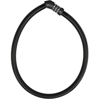 Image of ABUS cable lock 4408C Combination 65 cm long steel with plastic coating security level 2 Black