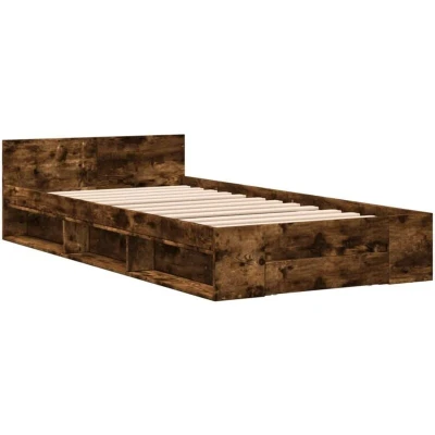 Image of vidaXL Bed Frame with Drawer without Mattress Smoked Oak 90x190 cm Single