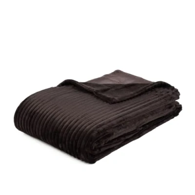 Image of Gözze Soft, Cuddly Throw/Blanket, Corduroy Look, 1620g/Stück, 150 x 200 cm Dark Brown