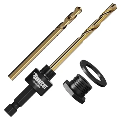 Image of 4 x SabreCut HSARB04K1 Universal A1 Fast Change Hole Saw Arbor, Adapter and M35 Cobalt Drill Bits Kit 8.75mm HEX Shank Compatible with 14mm to 210mm Saws